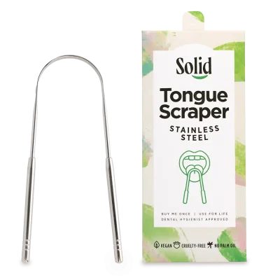 tongue scraper stainless steel - solid