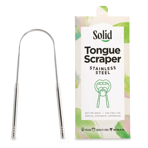 tongue scraper stainless steel - solid