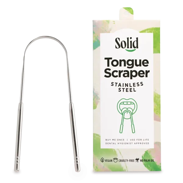 tongue scraper stainless steel - solid