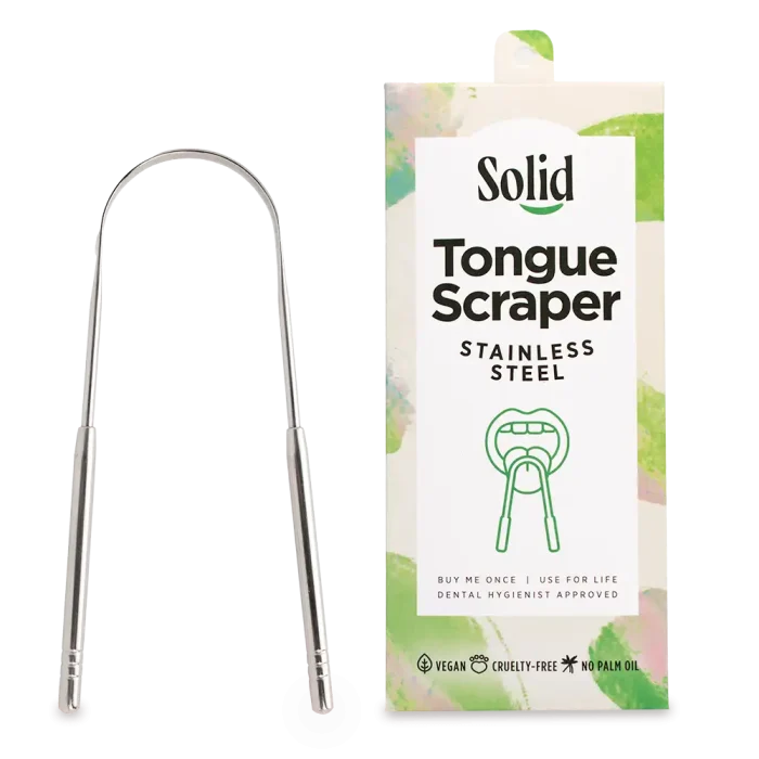 tongue scraper stainless steel - solid
