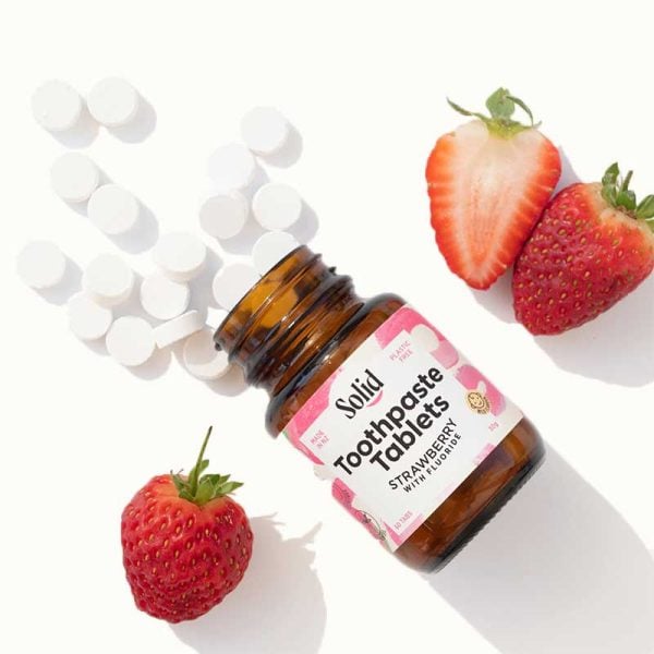 Strawberry Toothpaste Tablets + Fluoride - Image 2