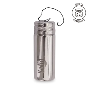 solid metal dental floss dispenser refillable and eco friendly