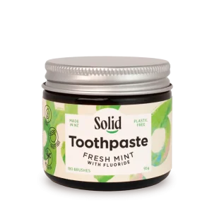 solid fresh mint toothpaste jar - plastic free