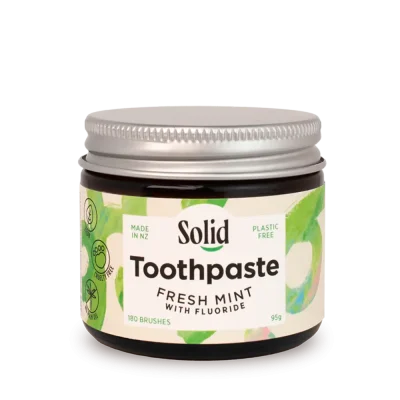 solid fresh mint toothpaste jar - plastic free