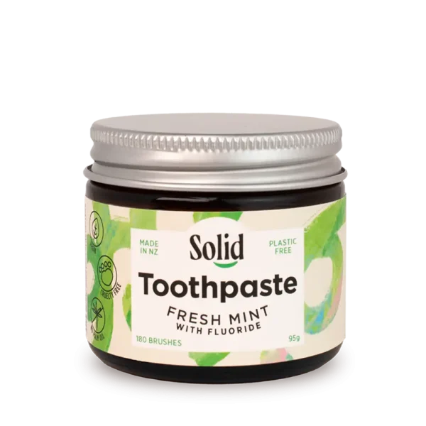 solid fresh mint toothpaste jar - plastic free