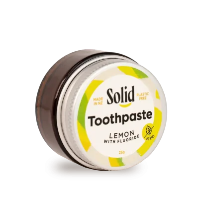 solid lemon toothpaste mini jar - plastic free